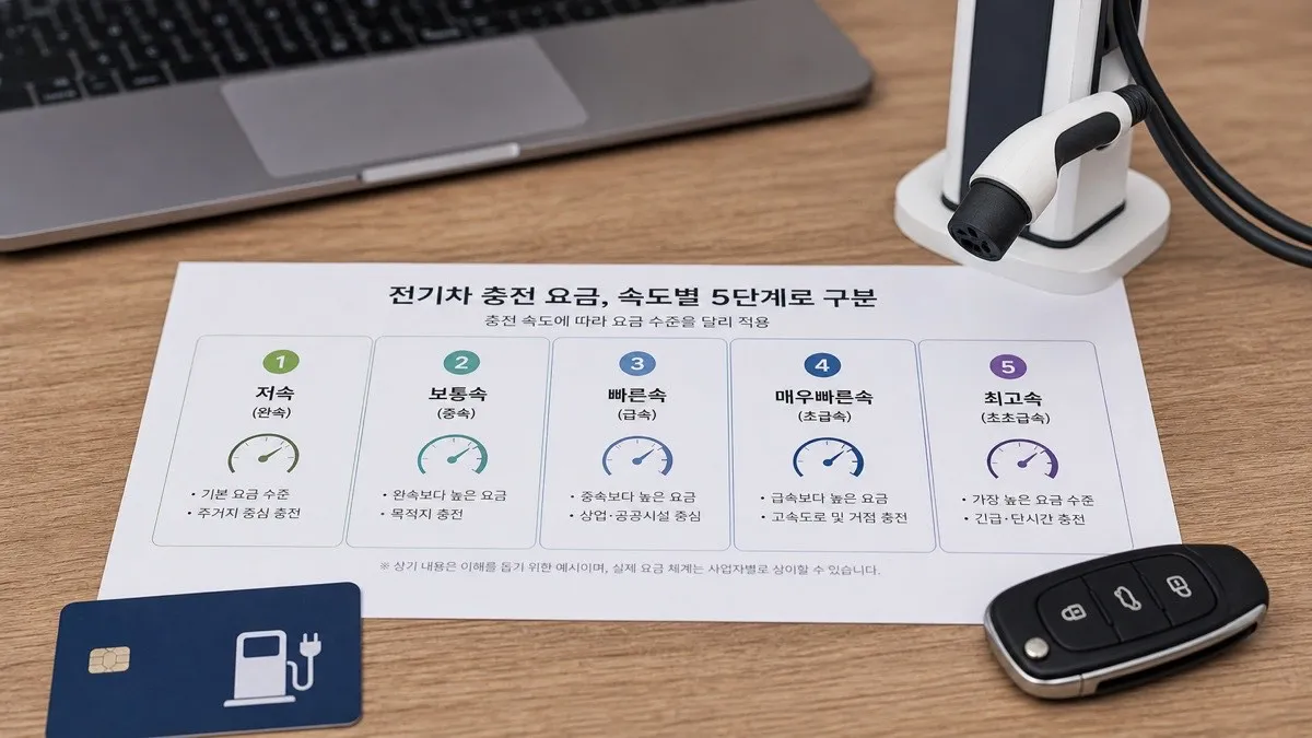 전기차 공공 충전요금 개편을 설명하기 위한 AI 생성 이미지